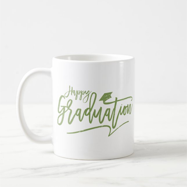 Minimalistischer Milestone Stilvoller Happy Abschl Kaffeetasse (Links)