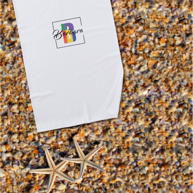 Minimalistischer mit Monogramm Anfangsbuchstabe B Strandtuch (Von Creator hochgeladen)