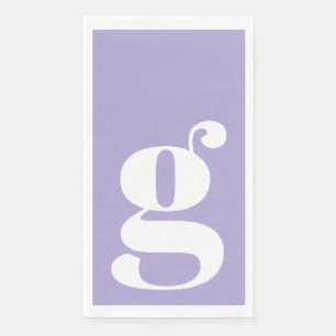 Minimalistischer Mit Monogramm Initial Bold Lavend Serviette