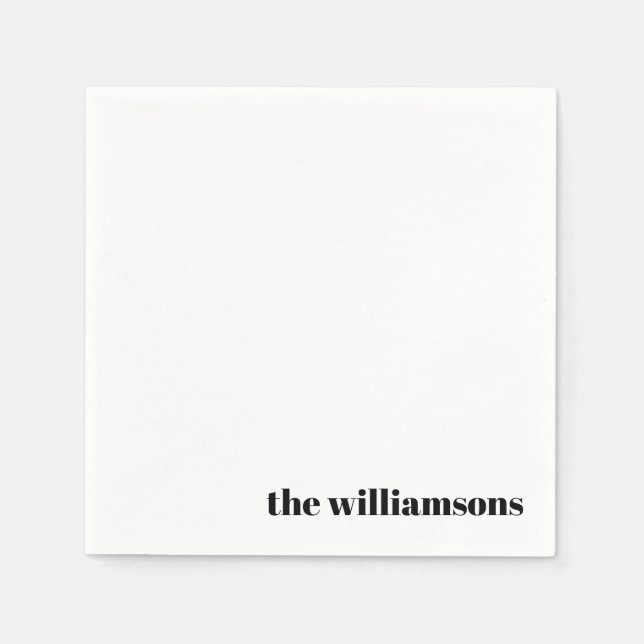 Minimalistischer Mit Monogramm Name Retro Einfach  Serviette (Vorderseite)