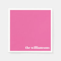 Minimalistischer Mit Monogramm Name Retro Hot Pink