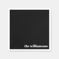 Minimalistischer Mit Monogramm Name Retro Schwarz-