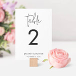 Minimalistischer Mixed Schriftart bearbeitbar Tischnummer<br><div class="desc">Dieses einfache Design zeichnet sich durch ein minimalistisches Layout aus,  das durch ein trendiges Skript hervorgehoben wird. Fügen Sie den Text mithilfe des Vorlagenformulars hinzu. Ändern Sie alle Farben mit dem erweiterten Bearbeitungsmenü.</div>
