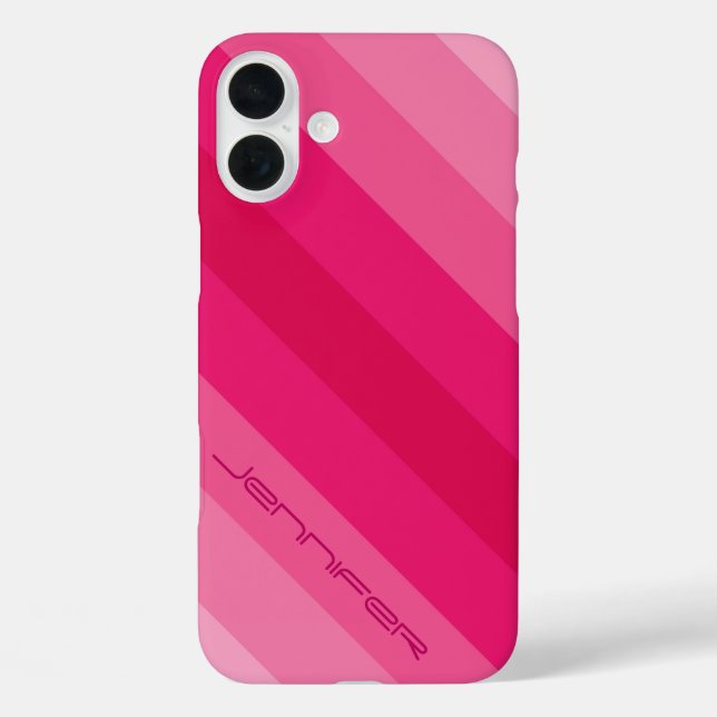 Minimalistischer, moderner 5 rosa Diagonalstreifen Case-Mate iPhone Hülle (Rückseite)