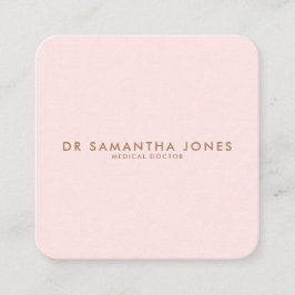 Minimalistischer moderner Arzt Beruflich rosa Quadratische Visitenkarte