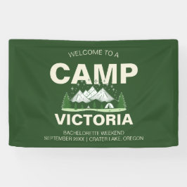 Minimalistischer moderner Camp-Junggeselinnen-Absc Banner