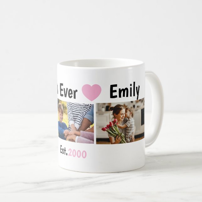 Minimalistischer moderner Collage Rosa - Beste Mut Kaffeetasse (VorderseiteRechts)