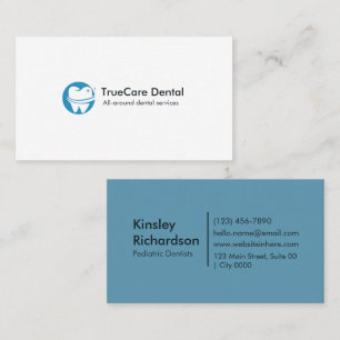 Minimalistischer moderner Dental White Tooth Aquam Visitenkarte