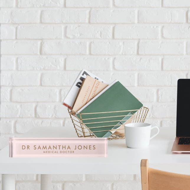 Minimalistischer moderner Doctor Gold-Schreibtisch Namensplakette (Von Creator hochgeladen)