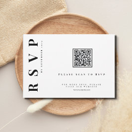 Minimalistischer moderner einfacher Hochzeitscode RSVP Karte