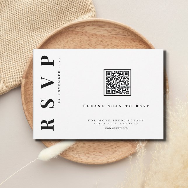 Minimalistischer moderner einfacher Hochzeitscode  RSVP Karte (Von Creator hochgeladen)