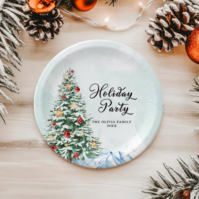 Minimalistischer moderner einfacher Weihnachtsbaum Pappteller (Minimalist Modern Simple Christmas Tree Paper Plates)