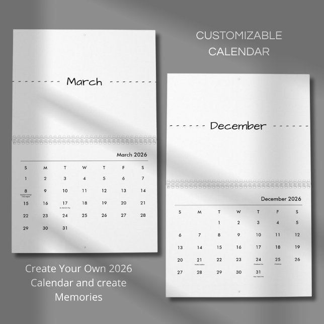 Minimalistischer moderner eleganter Kalender 2026 (Von Creator hochgeladen)