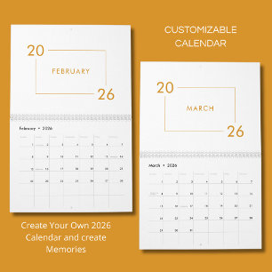 Minimalistischer moderner eleganter Kalender 2026