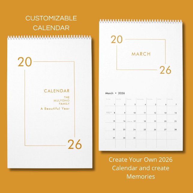 Minimalistischer moderner eleganter Kalender 2026 (Von Creator hochgeladen)