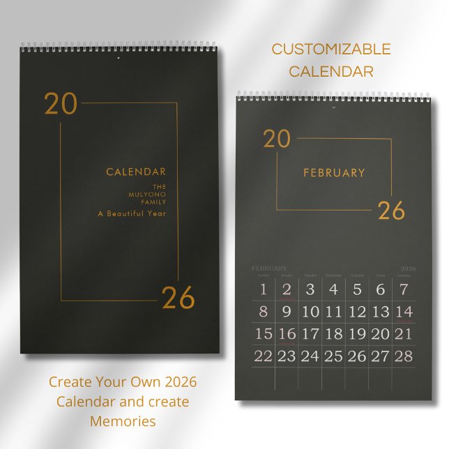 Minimalistischer moderner eleganter Kalender 2026 (Von Creator hochgeladen)