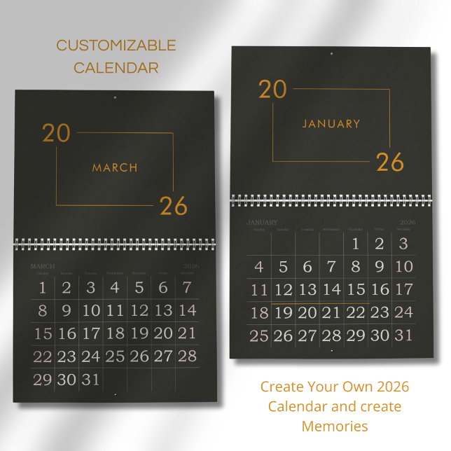 Minimalistischer moderner eleganter Kalender 2026 (Von Creator hochgeladen)