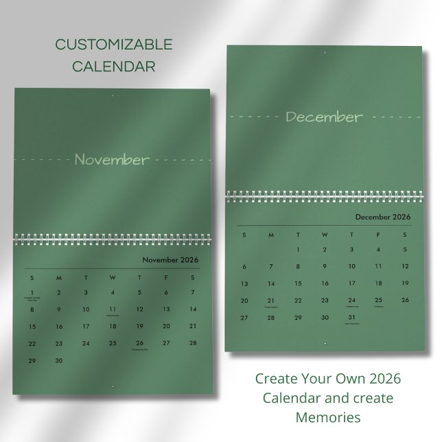 Minimalistischer moderner eleganter Kalender 2026 (Von Creator hochgeladen)
