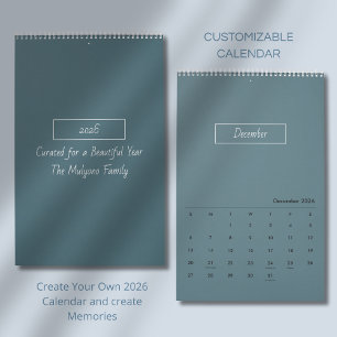 Minimalistischer moderner eleganter Kalender 2026