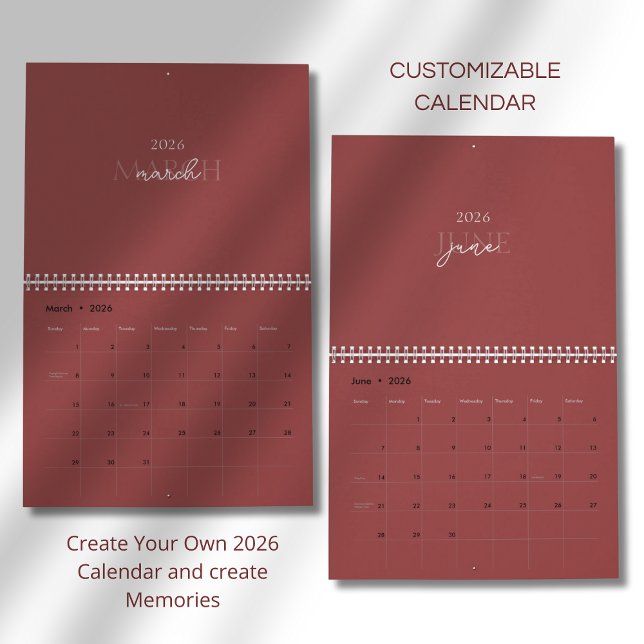 Minimalistischer moderner eleganter Kalender 2026 (Von Creator hochgeladen)