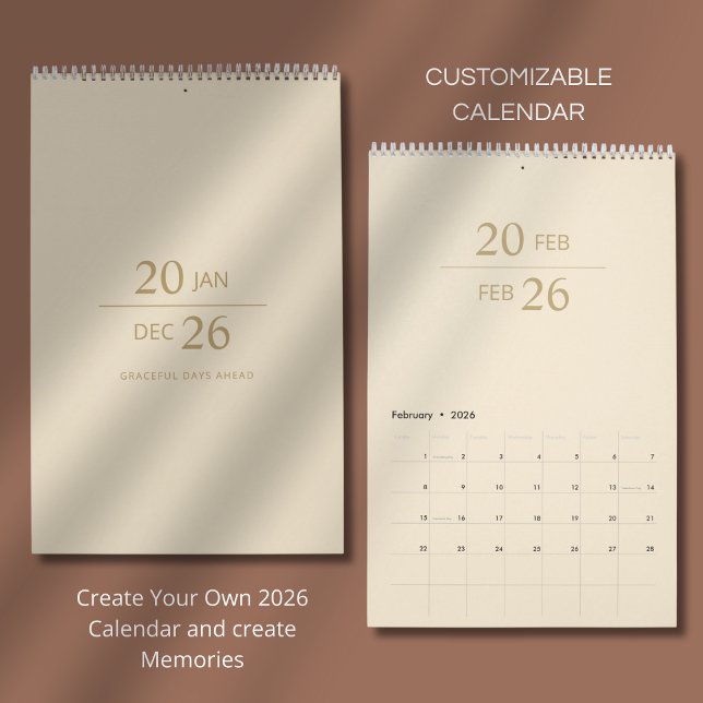 Minimalistischer moderner eleganter Kalender 2026 (Von Creator hochgeladen)
