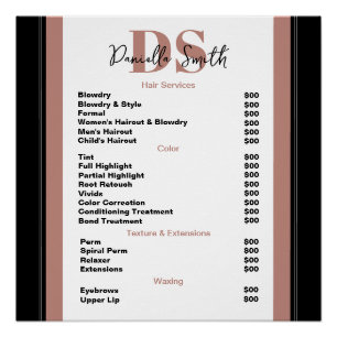 Minimalistischer moderner Friseur  Poster