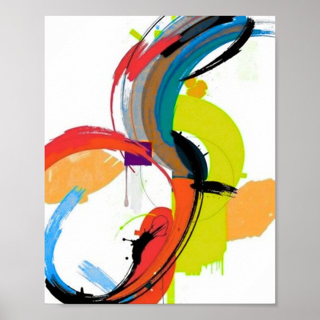 Minimalistischer moderner geometrischer Kunstposte Poster (Vorne)
