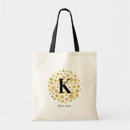 Minimalistischer, moderner Gold Monogram Totbeutel Tragetasche