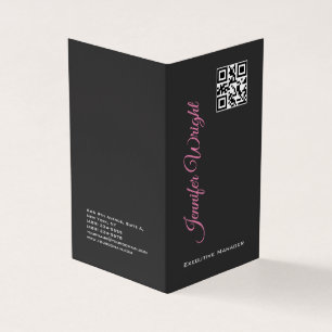 Minimalistischer, moderner, grau schlichter QR-Cod Visitenkarten