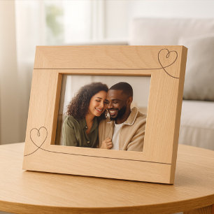 Minimalistischer moderner Herz-Hochzeitstag-Valent Geätzte Rahmen