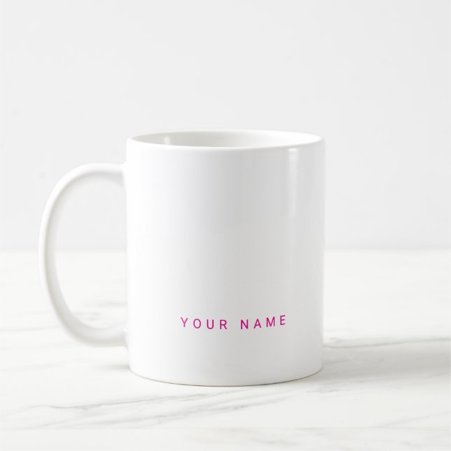 Minimalistischer moderner Individuelle Name, Text  Kaffeetasse (Links)