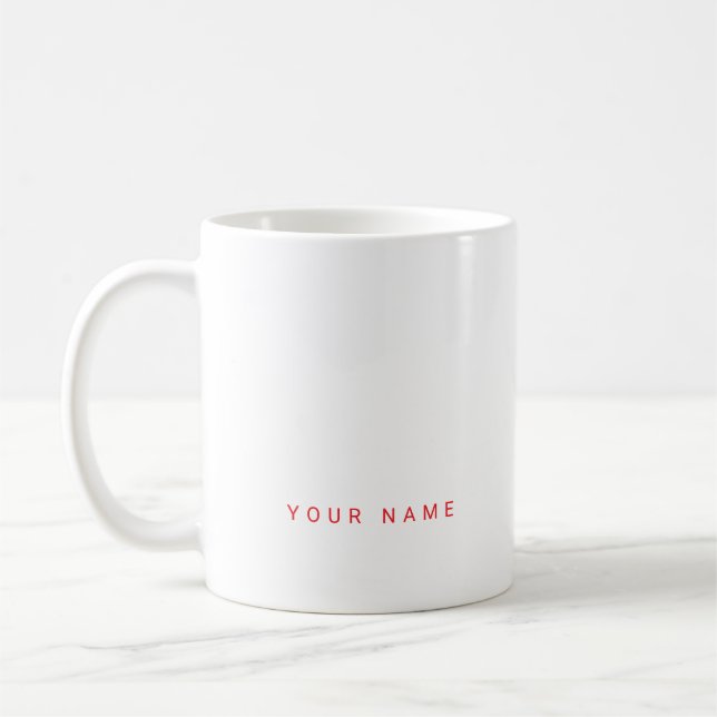 Minimalistischer moderner Individuelle Name, Text  Kaffeetasse (Links)