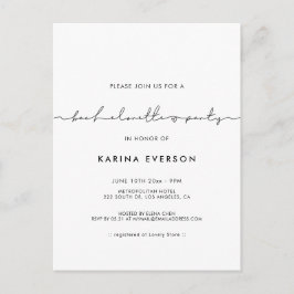 Minimalistischer moderner Junggeselinnen-Abschied  Postkarte