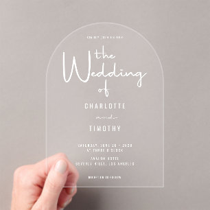 Minimalistischer moderner Kalligraphie Lässiger Ho Acryleinladungen