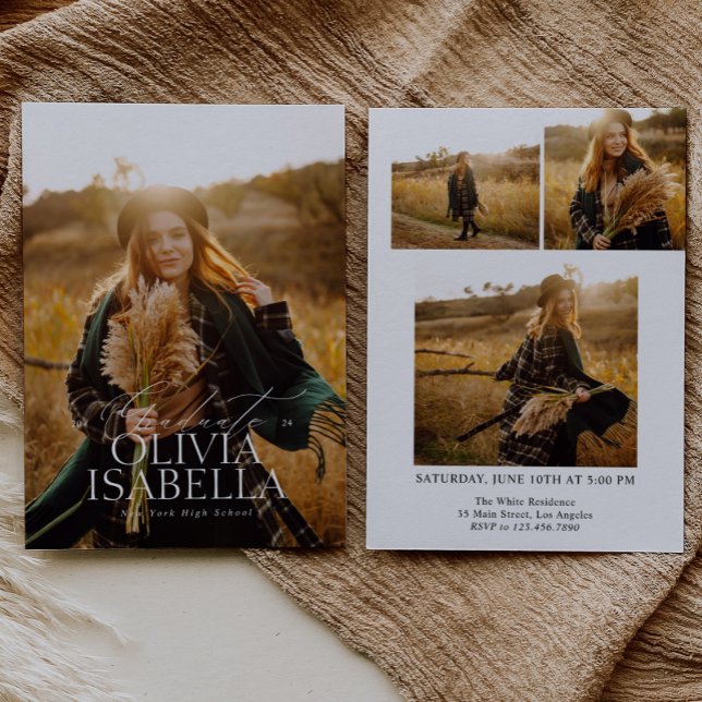 Minimalistischer moderner klassischer Foto Collage Einladung (Von Creator hochgeladen)