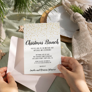 Minimalistischer moderner Konfetti-Christmas-Brunc Folieneinladung