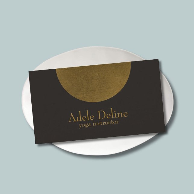 Minimalistischer, moderner Kupferdunkelgrau Yoga-T Visitenkarte (Von Creator hochgeladen)