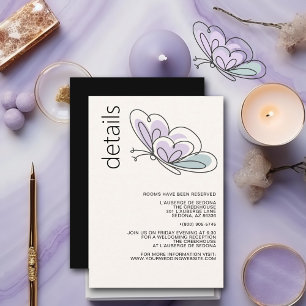 Minimalistischer moderner Lilac- und Dusty-Blauer  Begleitkarte