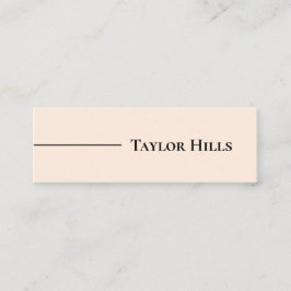 Minimalistischer moderner Linienname Beige Mini Visitenkarte