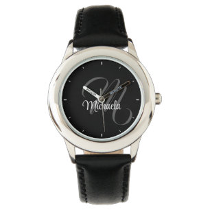 Minimalistischer moderner Monogramm-Anfangsname Armbanduhr
