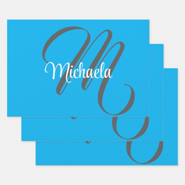 Minimalistischer, moderner Monogramm-Anfangsname b Geschenkpapier Set (Set)