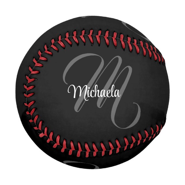 Minimalistischer moderner Monogramm-Anfangsname Baseball (Vorderseite Links)