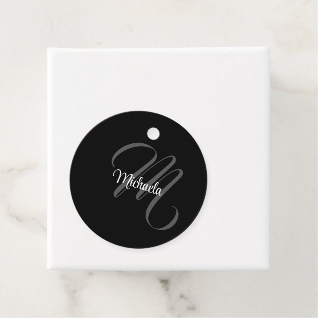 Minimalistischer moderner Monogramm-Anfangsname Geschenkanhänger (Beispiel)