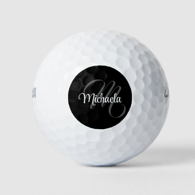 Minimalistischer moderner Monogramm-Anfangsname Golfball (Vorderseite)