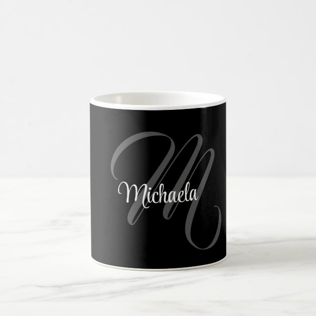 Minimalistischer moderner Monogramm-Anfangsname Kaffeetasse (Mittel)