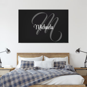 Minimalistischer moderner Monogramm-Anfangsname Leinwanddruck