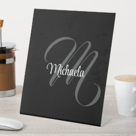 Minimalistischer moderner Monogramm-Anfangsname Sockelschild