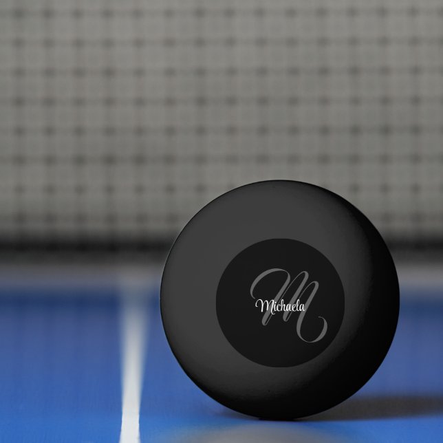 Minimalistischer moderner Monogramm-Anfangsname Tischtennisball (Netto)