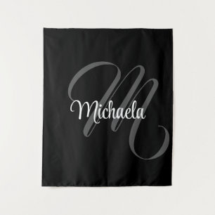 Minimalistischer moderner Monogramm-Anfangsname Wandteppich