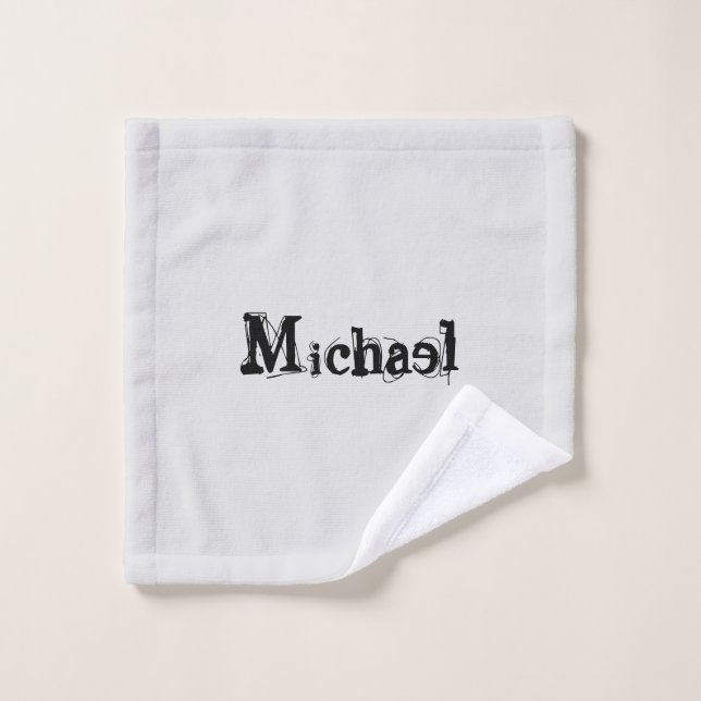 Minimalistischer moderner Monogramm-Name schwarz g Badhandtuch Set (Waschlappen)